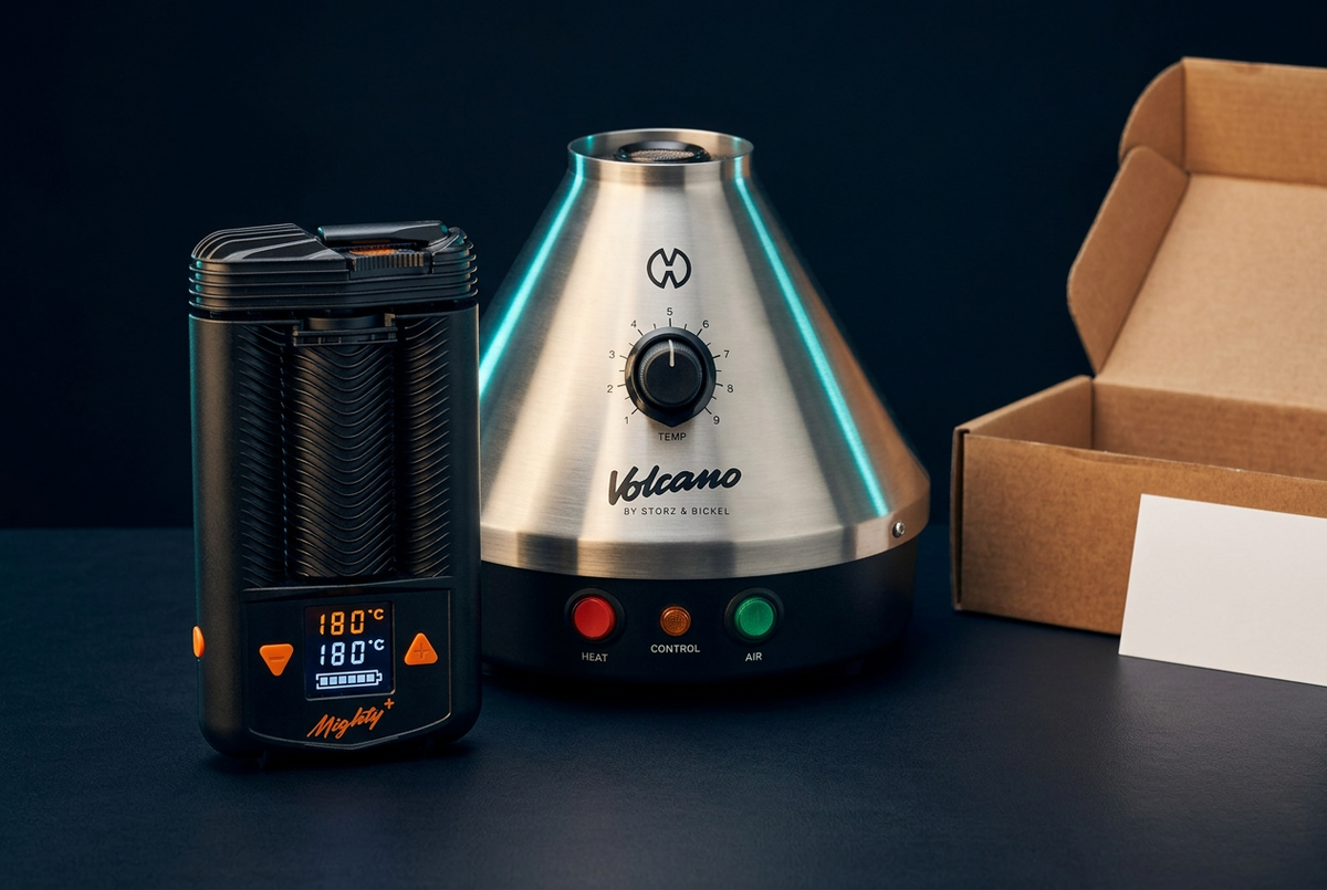 Vaporizer mieten: Mighty+ und Volcano Classic als Mietgeräte von MoJamba Rent-a-Vap