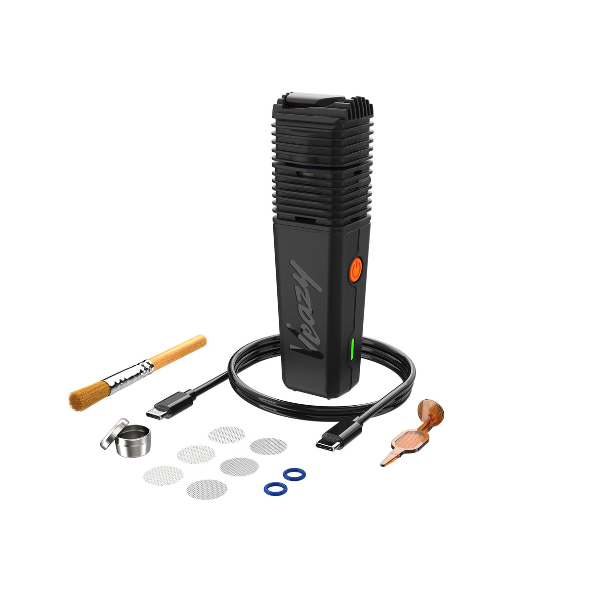 Storz & Bickel VEAZY Alluring Black, mit mitgeliefertem Kabel und Pflegezubehör