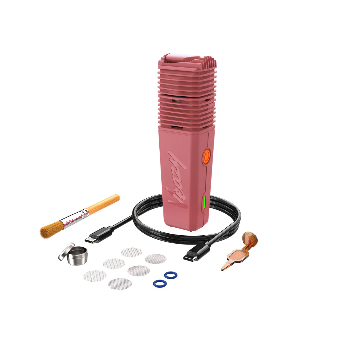 Storz & Bickel VEAZY Charming Pink, mit mitgeliefertem Kabel und Pflegezubehör