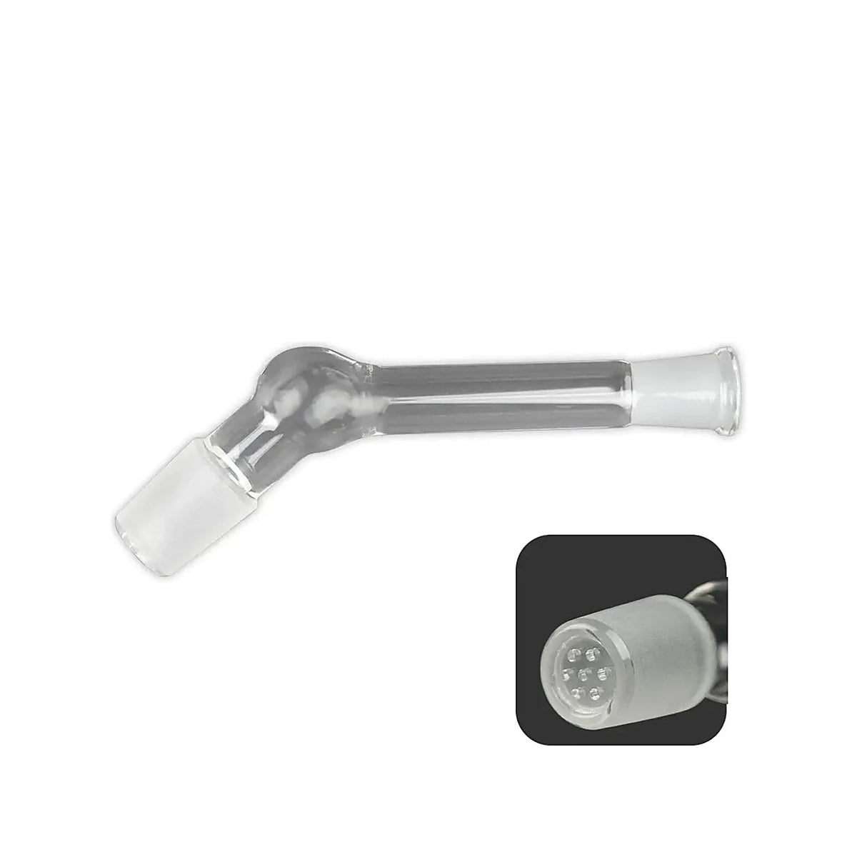 Ein Arizer Glass Mini Whip mit integriertem Glassieb und zusätzlicher Ansicht der Siebfläche