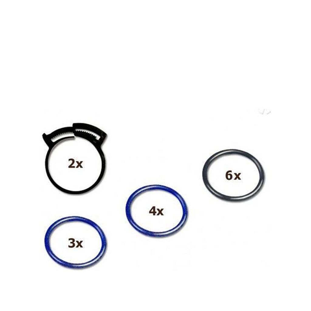 Weitere Ansicht der vier Ringarten im SOLID-VALVE-Ringset mit Packmengen 2, 6, 3 und 4