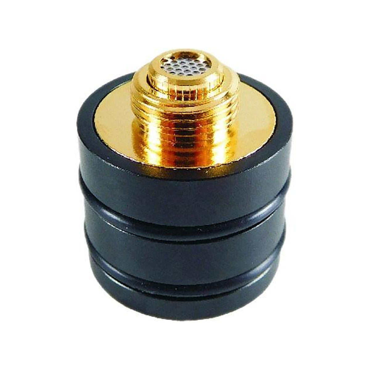 Focusvape Pro S Wasserfilteradapter in Schwarz mit goldfarbenem Gewindeanschluss