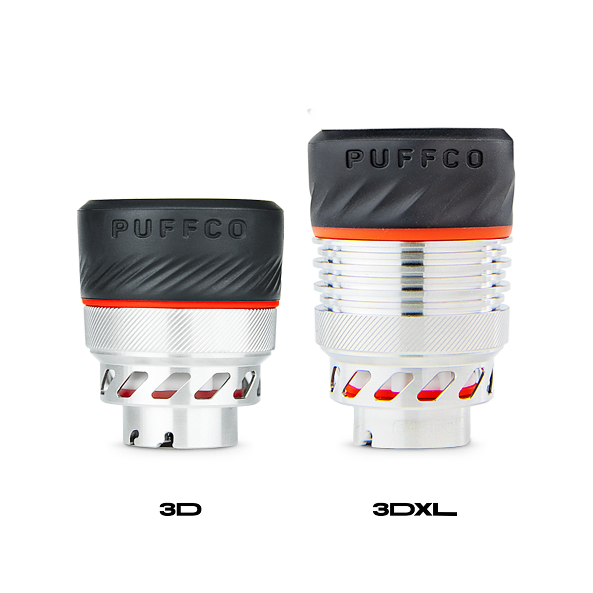 Größenvergleich Standard-3D-Kammer links und 3DXL-Kammer rechts; geliefert wird nur 3DXL mit XL Joystick Cap
