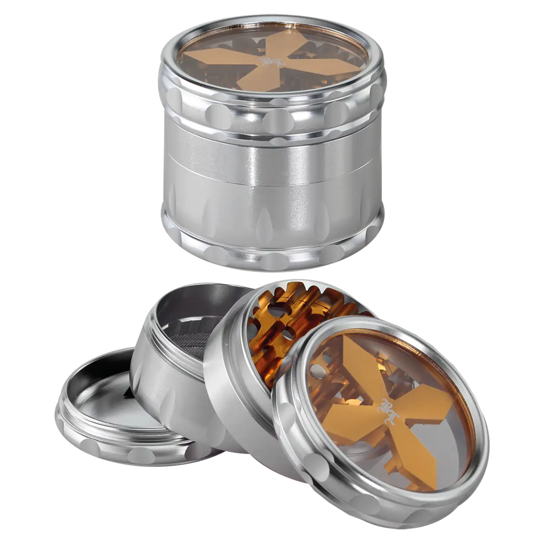 Black Leaf Cross Grinder Silber