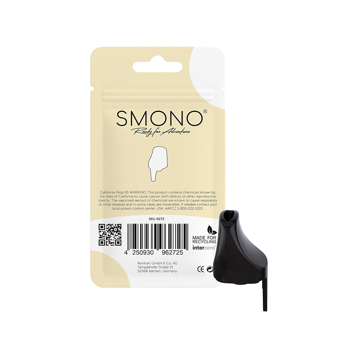 Smono Sunshine Version 2 vollständige Mundstückeinheit mit Rückseite der Originalverpackung