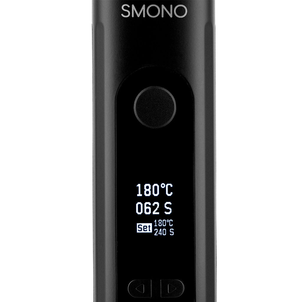 Smono 70s, Detail von Bedientasten und OLED-Display