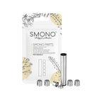 Smono Sunshine Version 2 Set aus fünf Dosierkapseln und Transportröhrchen mit Vorderseite der Originalverpackung