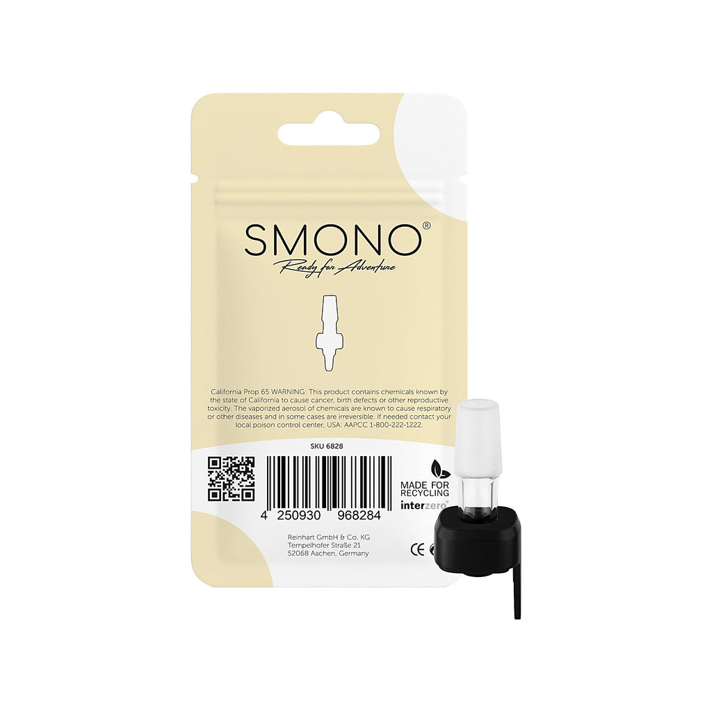Smono Sunshine Version 2 Glasadapter mit Rückseite der Originalverpackung