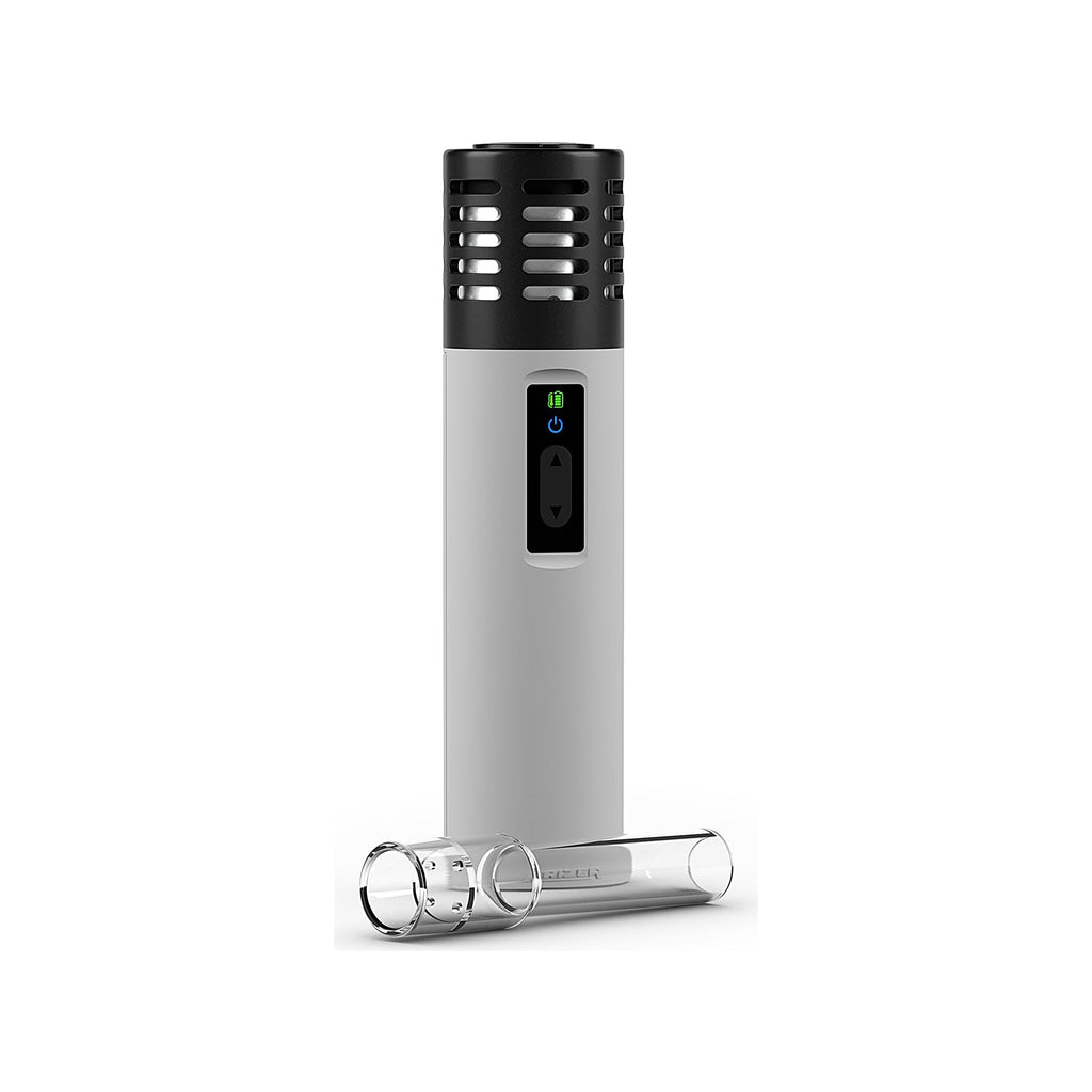 Arizer Air SE in Weiß mit separat gezeigtem Glas-Aromarohr