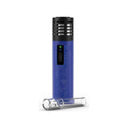 Arizer Air SE in Blau mit separat gezeigtem Glas-Aromarohr
