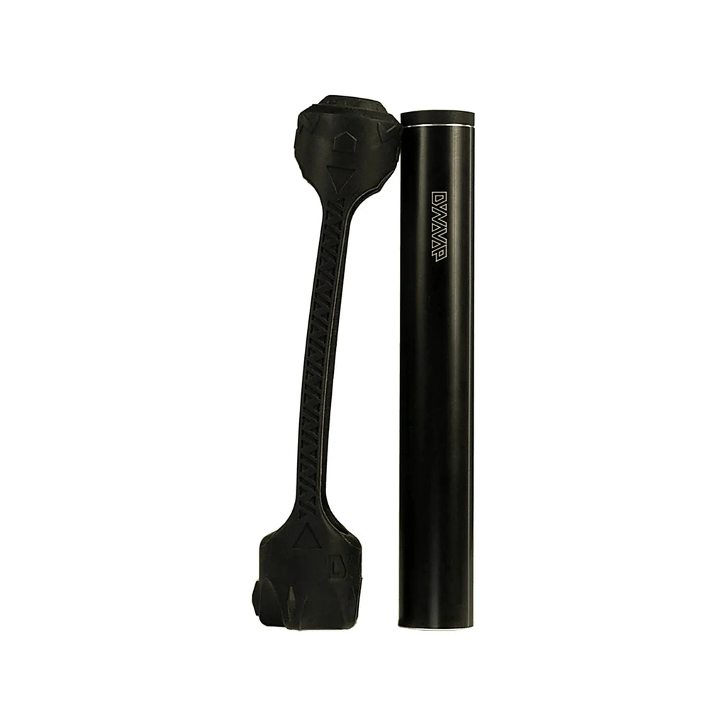 DynaVap SlingStash schwarz – Aluminiumhülse und Silikonschlinge geöffnet
