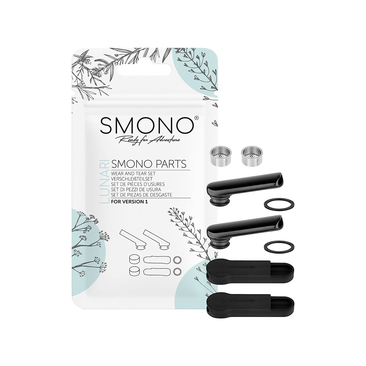 Smono Lunari Version 1 Verschleißteileset mit Vorderseite der Verpackung