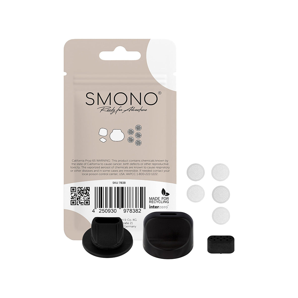 Smono 70s Version 2 Verschleißteileset mit Rückseite der Originalverpackung