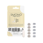 Smono Sunshine Version 2 Verschleißteileset mit zehn Sieben und Wartungstool mit Rückseite der Originalverpackung