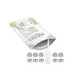 Smono Sunshine Version 2 Verschleißteileset mit zehn Sieben und Wartungstool neben dem Verpackungsbeutel