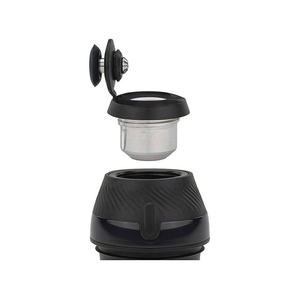 Puffco New Proxy in Onyx mit herausgenommener Heizkammer und geöffneter Joystick Cap