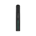 Puffco Pivot in Onyx mit Mundstück, Bedientaste und grüner Lichtleiste