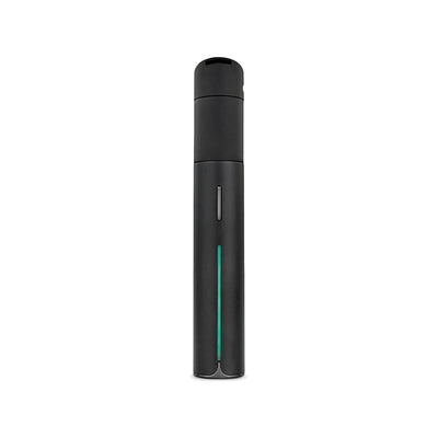 Puffco Pivot in Onyx mit Mundstück, Bedientaste und grüner Lichtleiste