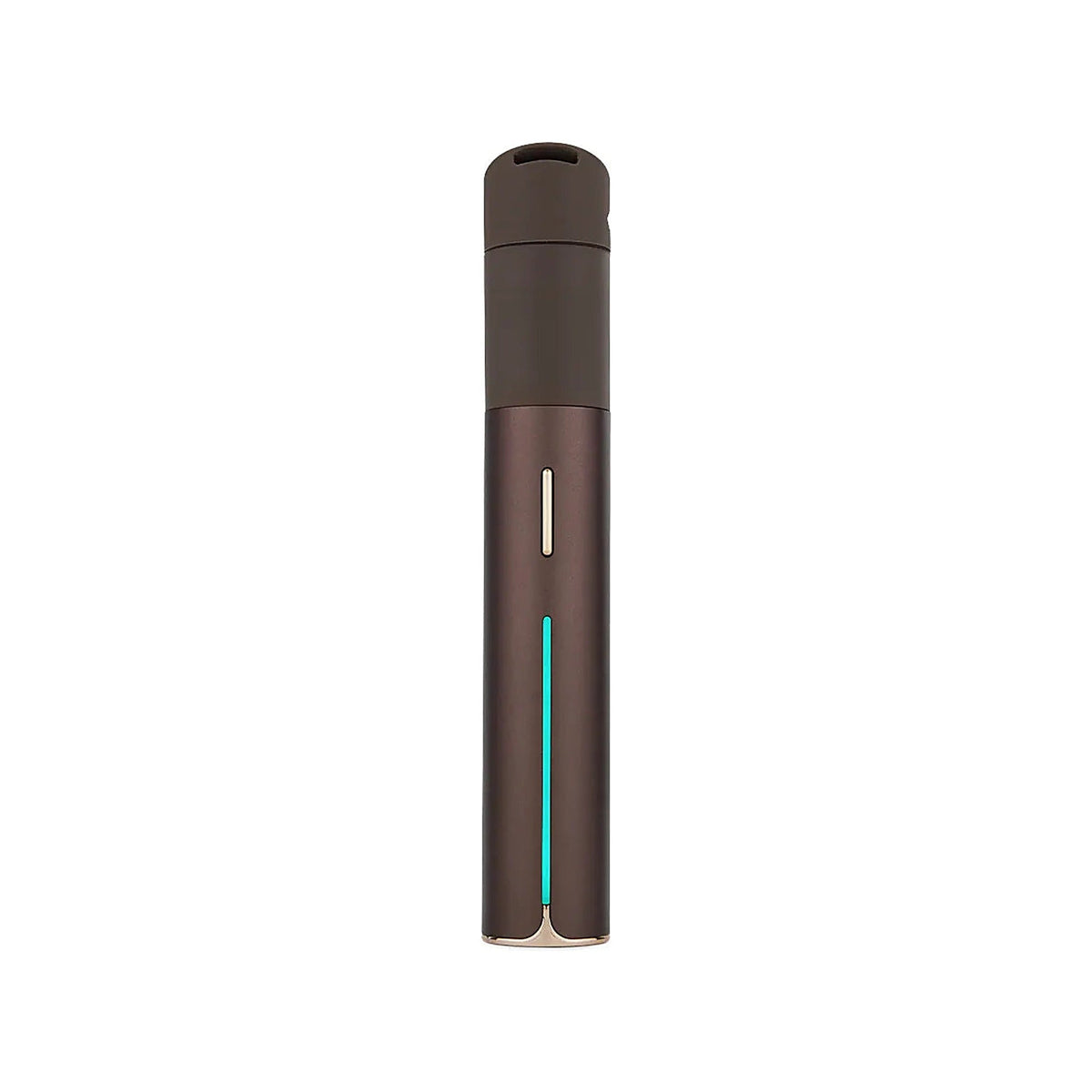 Puffco Pivot Mocha mit geschlossenem Mundstück und beleuchteter Lichtleiste
