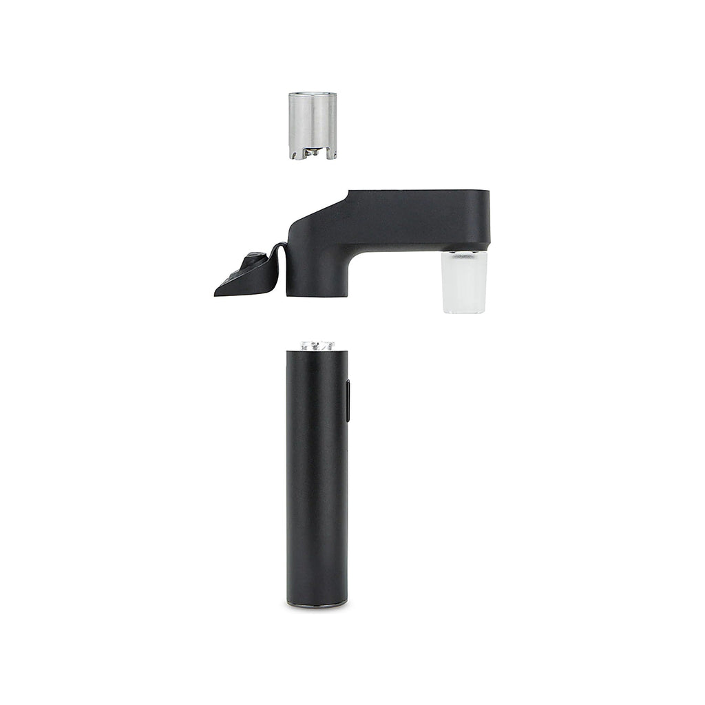 Aufbau des Pivot-Adapters mit Glasanschluss, Kammer und separat benötigter Basis