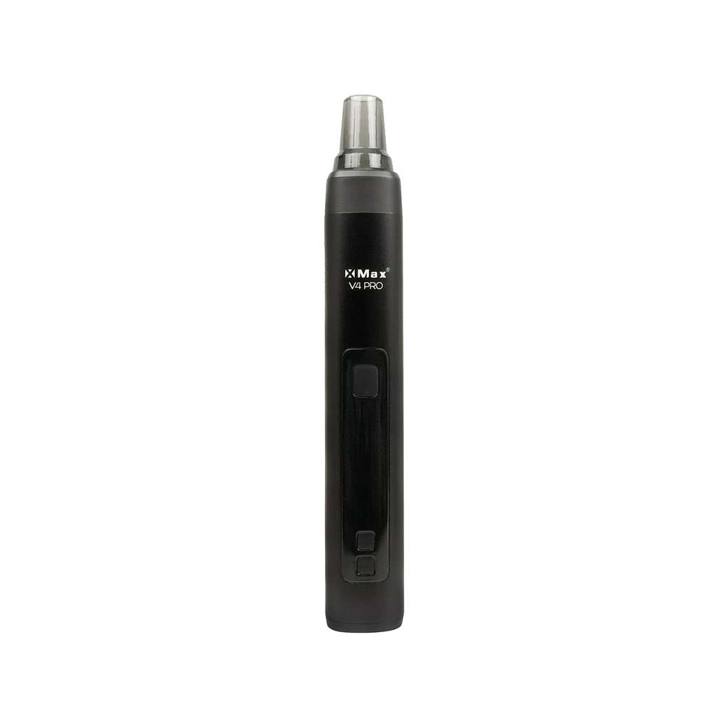 XMAX V4 Pro Schwarz, Vorderansicht mit Display und Glasmundstück