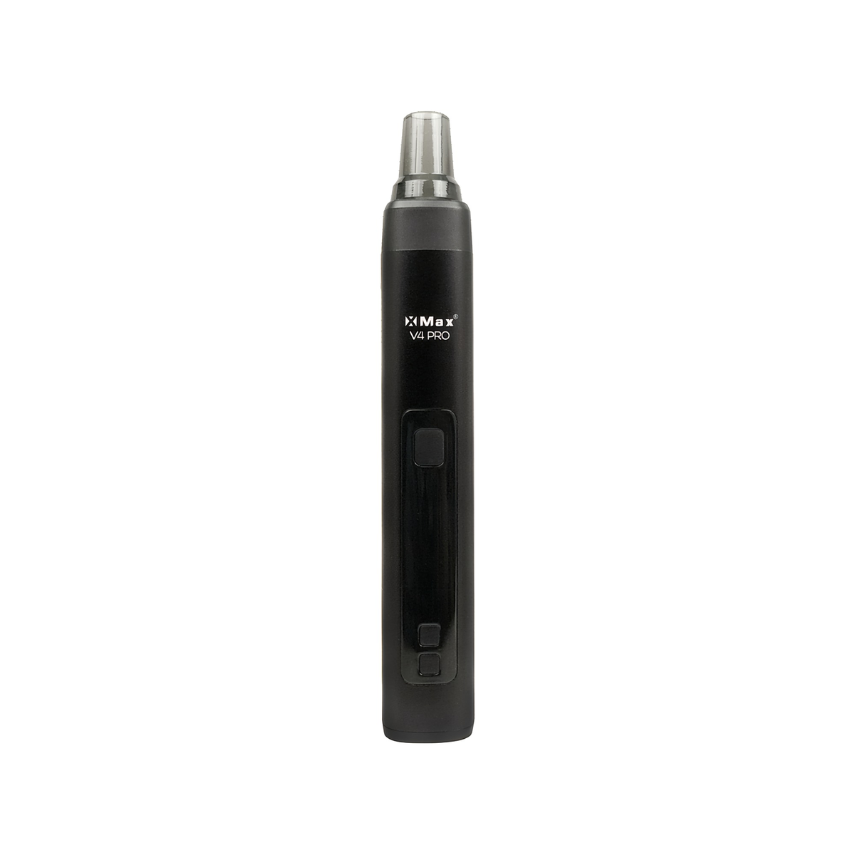 XMAX V4 Pro Schwarz, Vorderansicht mit Display und Glasmundstück