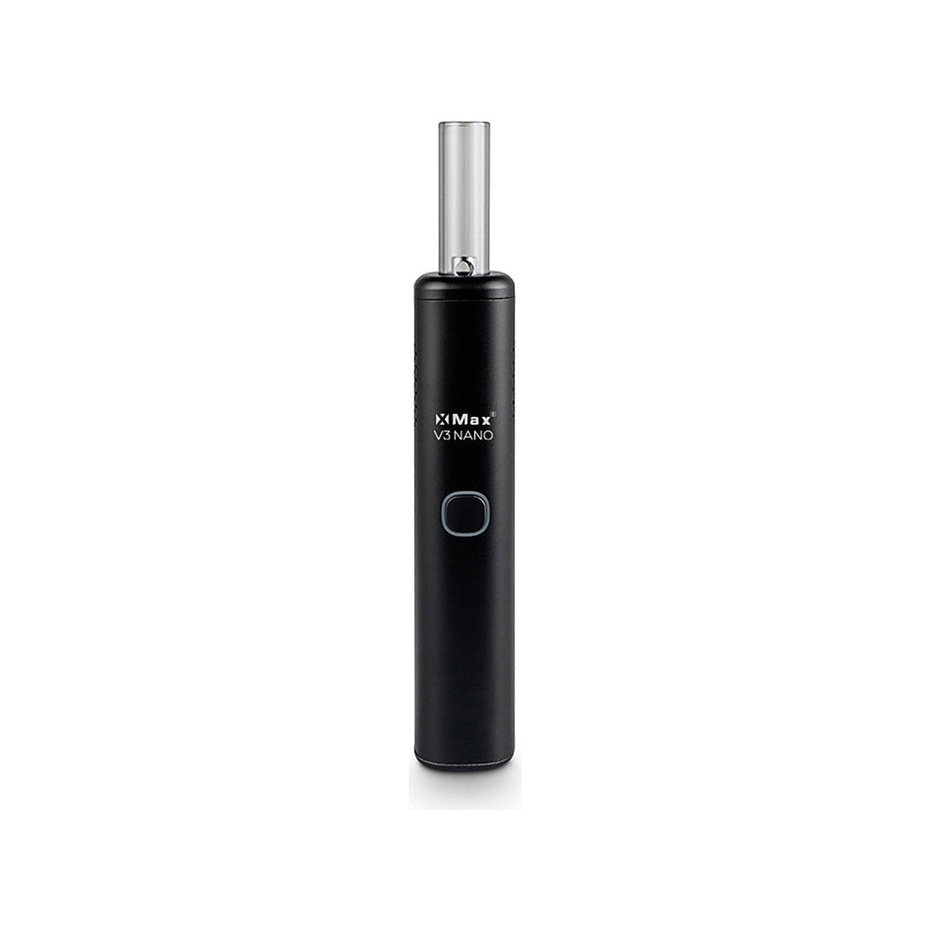 XMAX V3 Nano Schwarz, Vorderansicht mit Glasmundstück