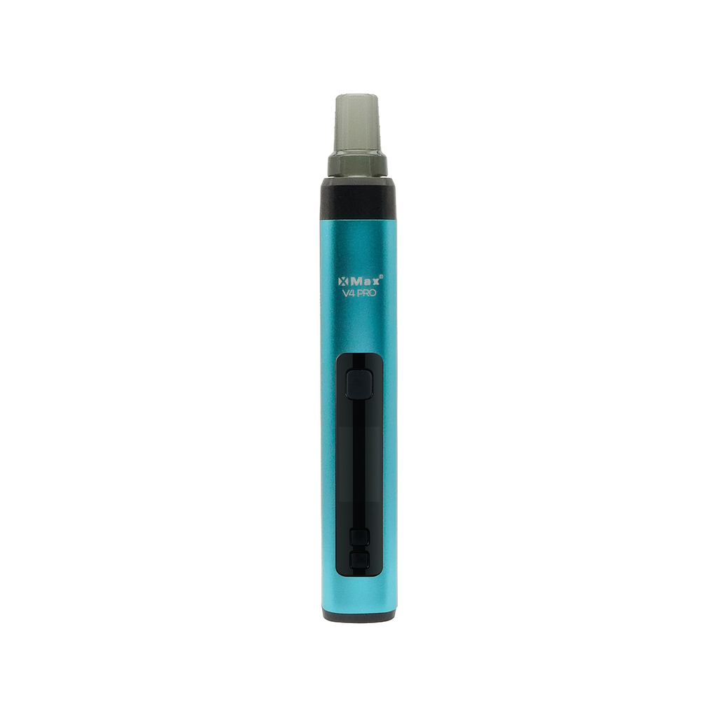 XMAX V4 Pro Blau, Vorderansicht mit Display und Glasmundstück