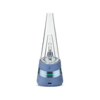 Puffco New Peak Sapphire von vorn mit Glasaufsatz und Joystick Cap