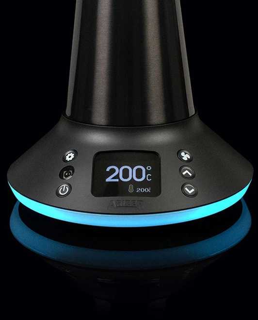 Arizer XQ2 Tischvaporizer mit leuchtendem LED-Ring und 200 °C im Display