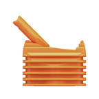 VEAZY Kühleinheit Inspiring Orange von der Seite mit ausgeklapptem Mundstück