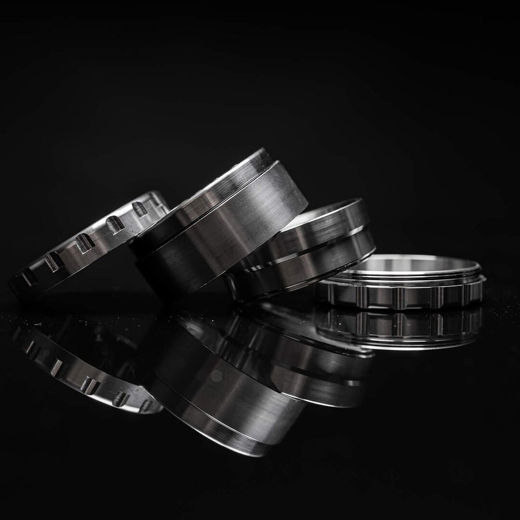Edelstahl-Grinder 4-teilig silber, Einzelteile