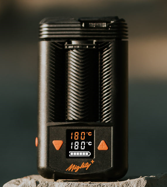 Storz & Bickel Mighty+ – Display mit 180 °C Ist- und Soll-Temperatur