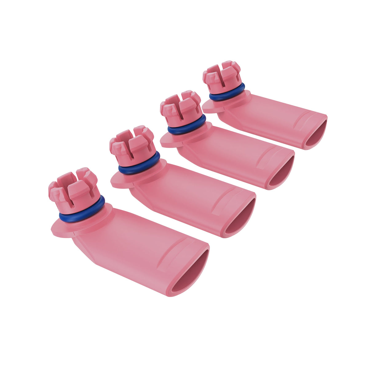 Vier VEAZY Mundstücke Charming Pink mit Anschlussseite