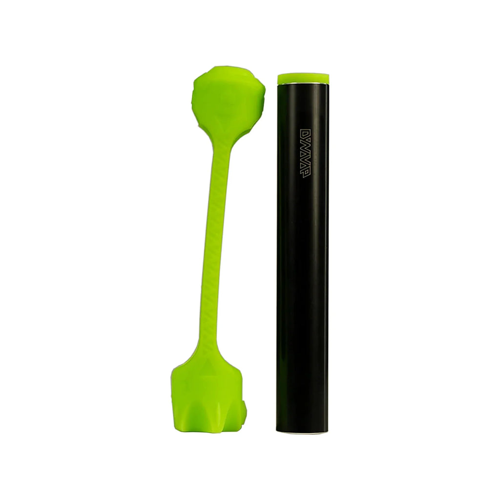 DynaVap SlingStash grün – Aluminiumhülse und Silikonschlinge geöffnet