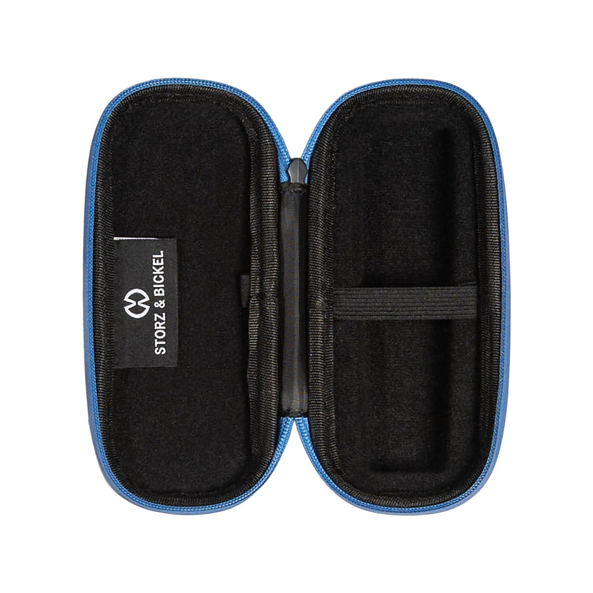 Geöffnetes leeres VEAZY Hardcase Dynamic Blue mit Haltebändern