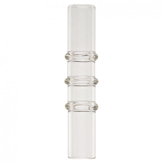Ein Arizer Glas-Schlauchmundstück mit drei umlaufenden Halteringen