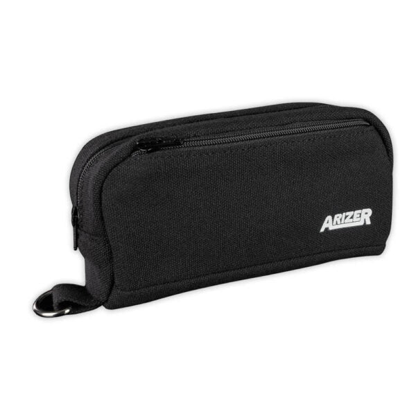 Arizer Softshelltasche, schwarze längliche Tasche mit Arizer-Schriftzug und seitlicher Schlaufe