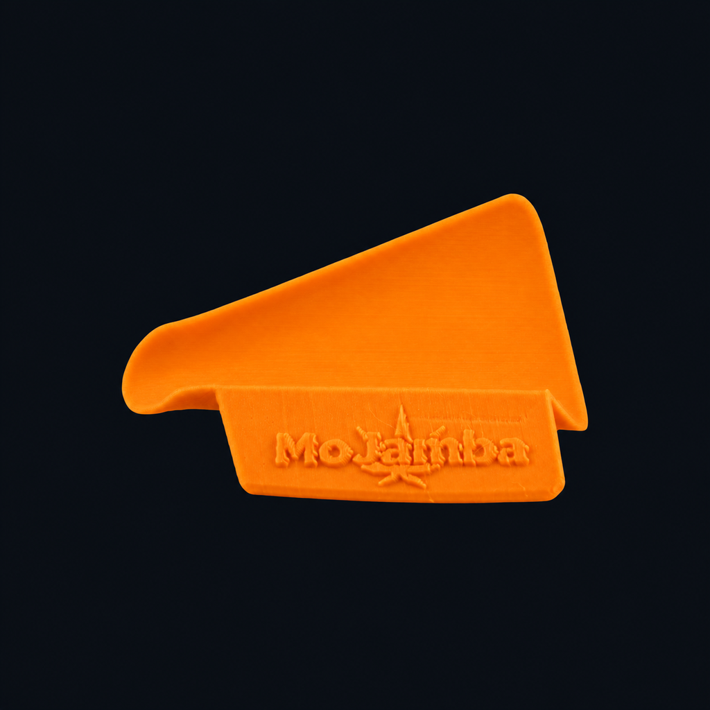 MoJamba Scoop aus PLA in Kürbisorange mit MoJamba-Schriftzug, digitale Farbvisualisierung.