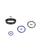SOLID-VALVE-Ringset mit markierten Mengen 2 Slipringe, 6 Ballonhalteringe, 3 Dichtungsringe und 4 Füllkammerringe
