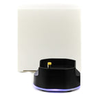 Schwarze Arizer-Solo-Ladestation mit blauem LED-Lichtring und Verpackung