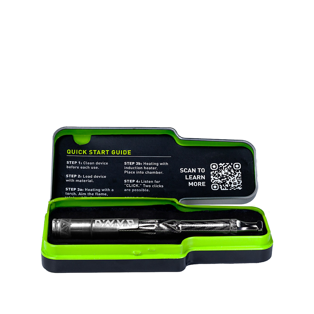 DynaVap UniDyn und Quick-Start-Hinweise im Etui